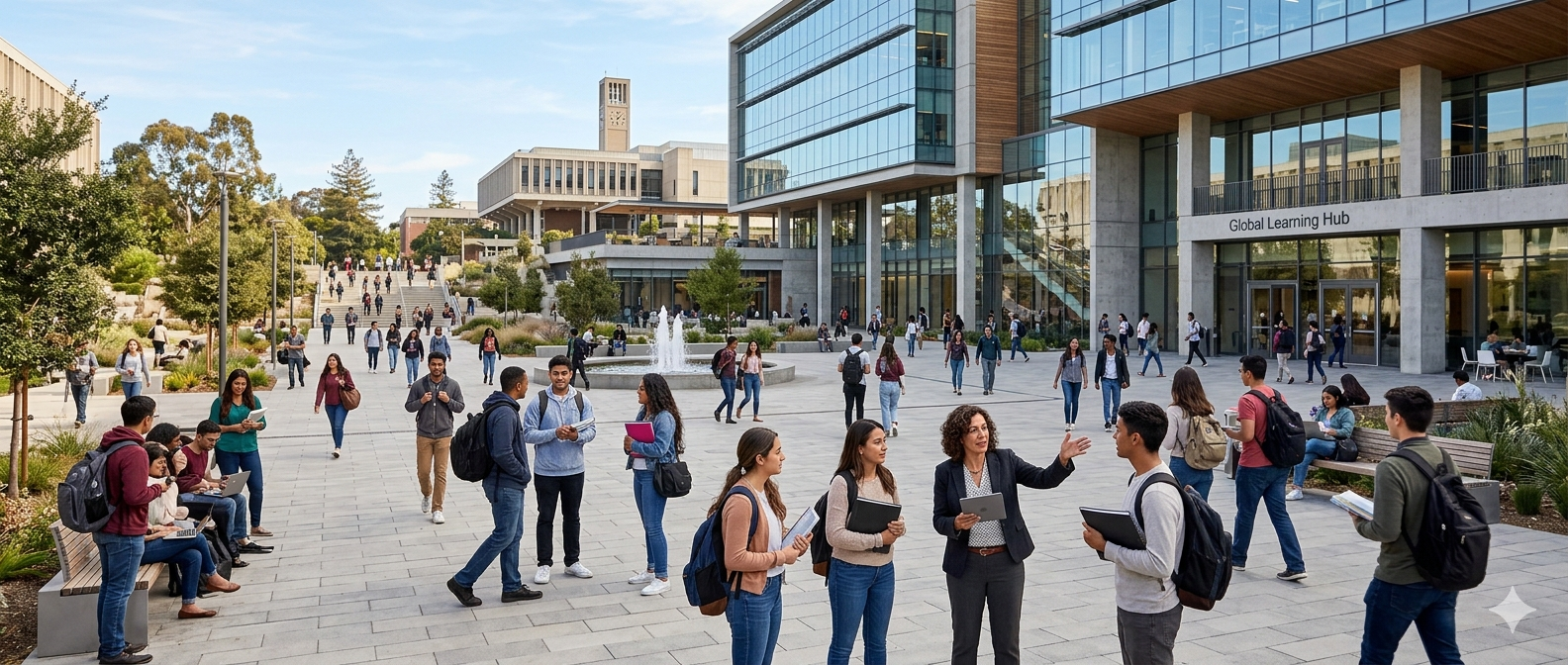 University campus and students