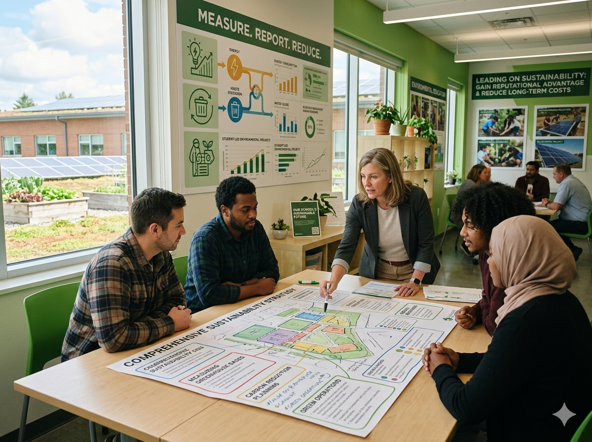 Sustainable school campus and emissions reporting