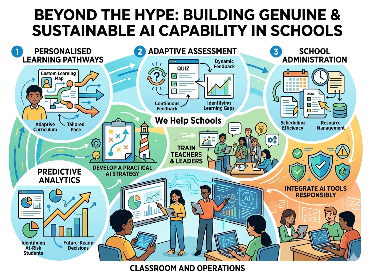 AI technology integrated into modern classroom teaching